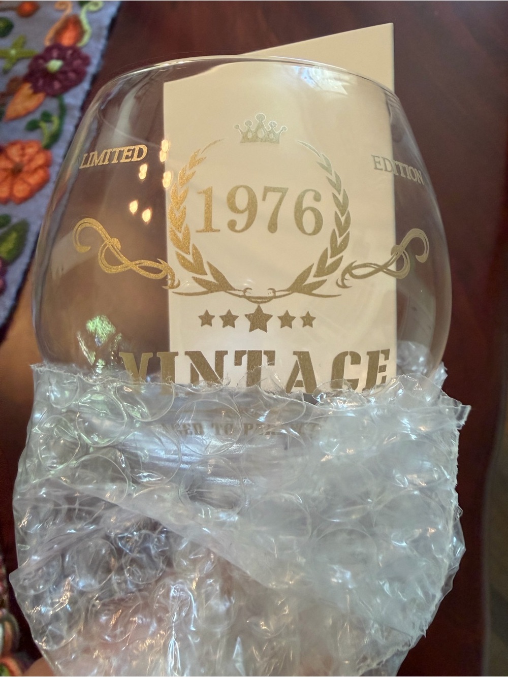 Vintage 1976 Gold Wine Glass